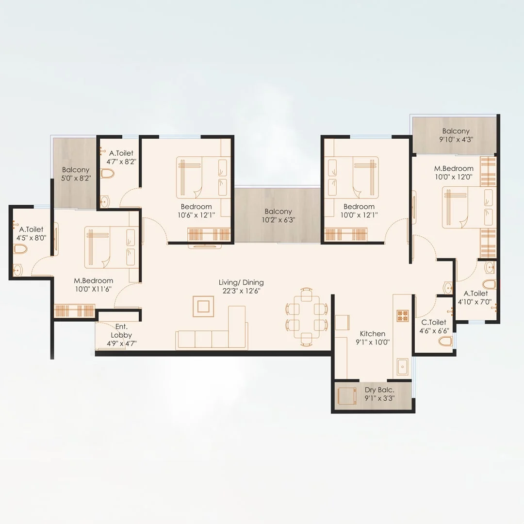 Nexus Skydale Punawale 4 BHK